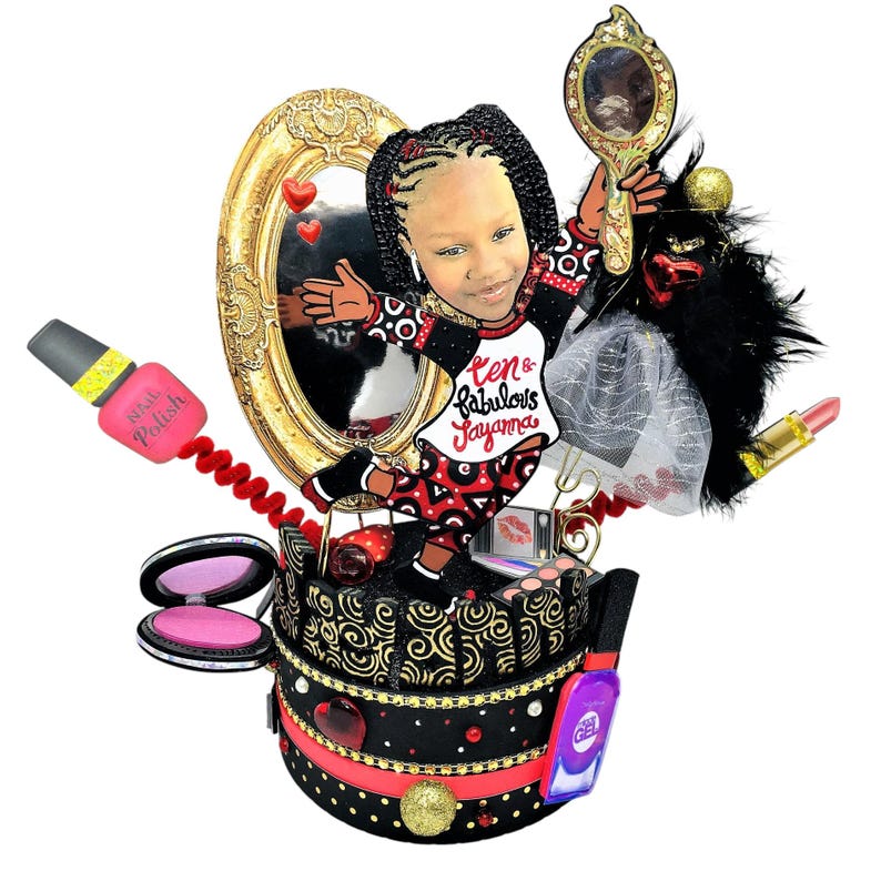 Custom Pajama Party Cake Topper: Handmade Keepsake Centerpiece picture face