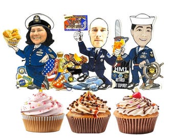 Custom Military Cupcake Toppers: Army, Navy, Air Force, Marines (PDF Available)