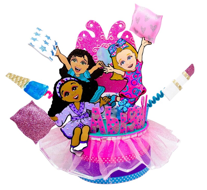 Custom Pajama Party Cake Topper: Handmade Keepsake Centerpiece image 7