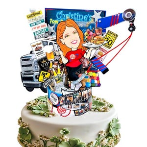 Happy Retirement Cake Topper for Women, Funny Personalized Retirement Party Decoration, Custom Gift for Her, Work Farewell Decor E1
