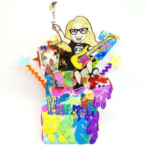Personalized Paint Splatter Cake Topper: Art Party Centerpiece image 6