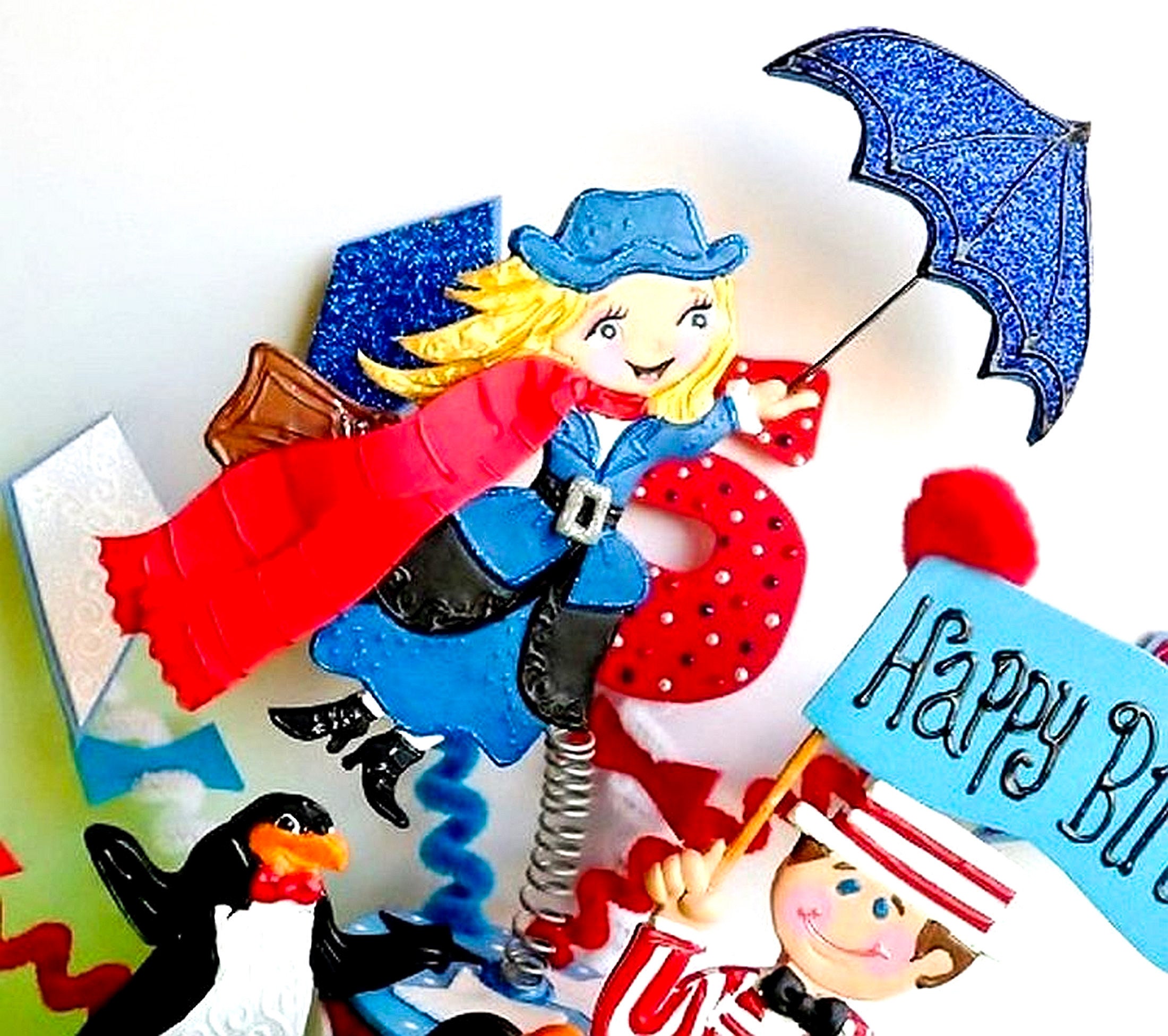 Mary Poppins inspired custom Cake Topper, Practically perfect in every 