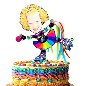 Roller Skate Birthday Cake Topper: 80s Neon Party, Personalized