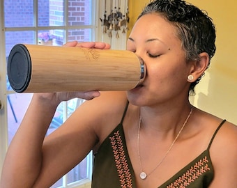 Eco Bamboo Tea Tumbler: Insulated Stainless Steel Infuser Mug