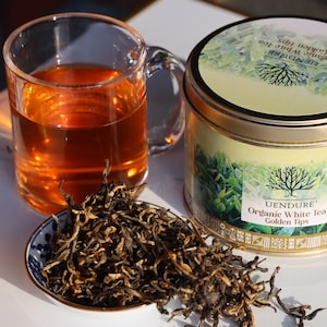 White Tea Golden Tips | Organic Tea | Fair Trade Tea | Kenyan White Tea | Loose Leaf Tea | Tea Lover Gift - 50 Grams