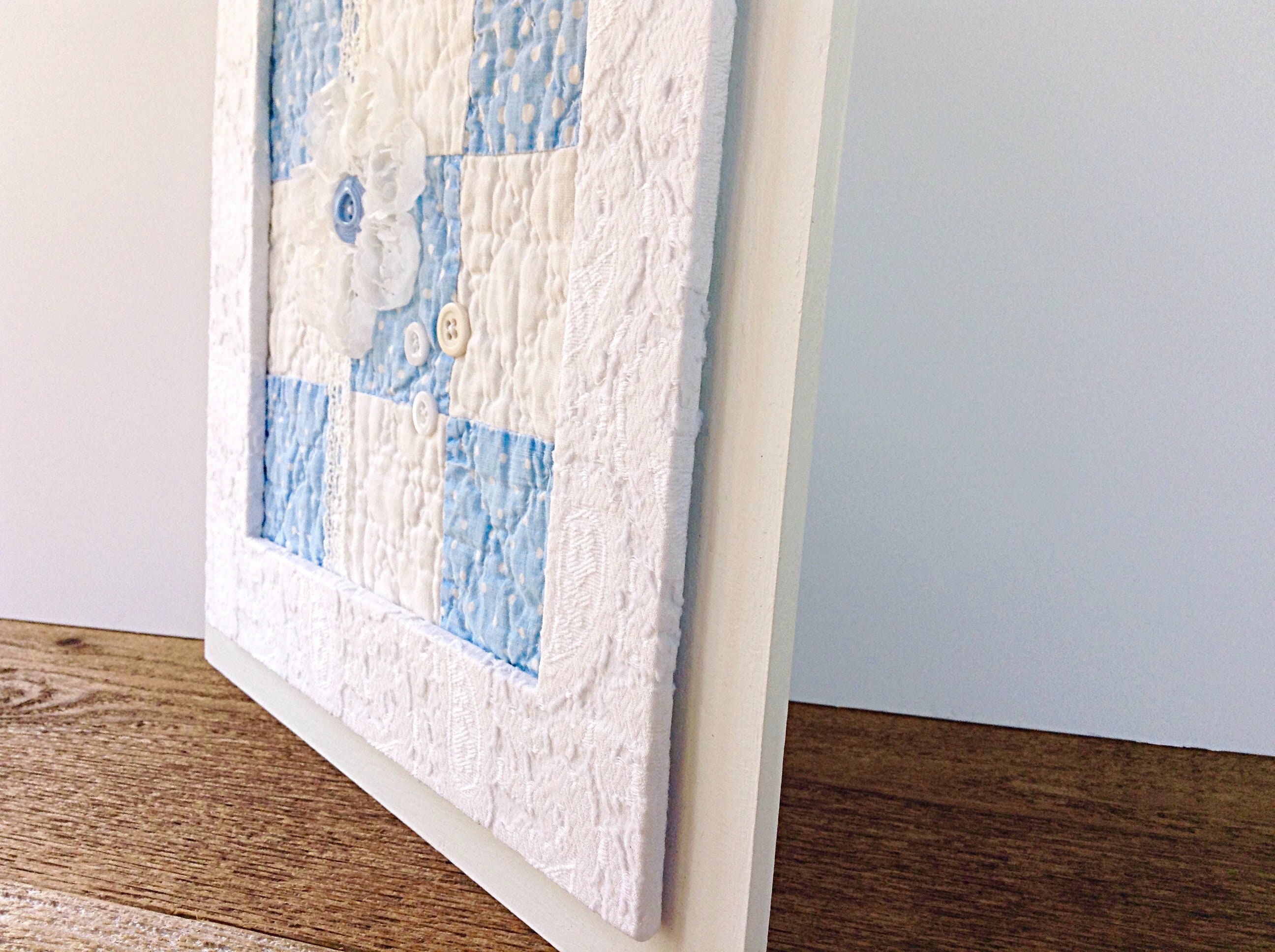 Quilt Wall Decor Nursery Wall Art Blue and White Sky Blue Etsy