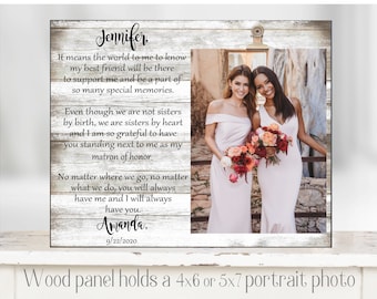 Rehearsal Gifts Maid of Honor Gift Photo frame Sister Picture Frame There/'s no better friend than a sister and no better sister than you