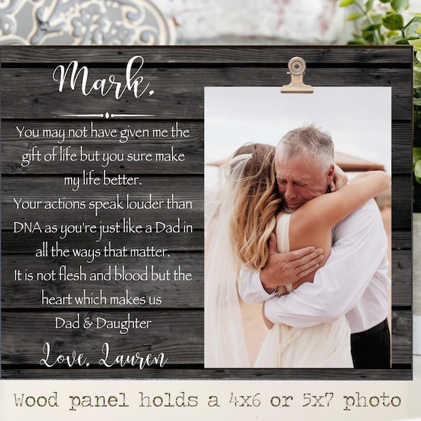 Step Dad Wedding Gift Father of the Bride Gift Dad Wedding Gift Dad Picture Frame Parents Wedding Gift Personalized Dad 5x7 Picture Frame