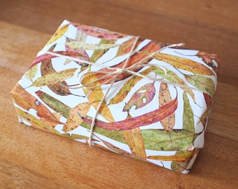 Gum Leaves Wrapping Paper Sheets (A2 size, shipped folded to A4)