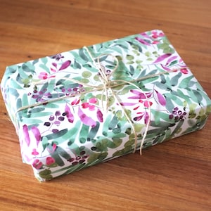 Festive Flora Wrapping Paper Sheets (A2 size, shipped folded to A4)