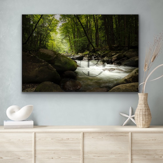 16x24 Canvas Print, Ramsey River in Tennessee, Ramsey Cascades, Great Smoky  Mountains National Park, Gatlinburg, Wall Art Décor