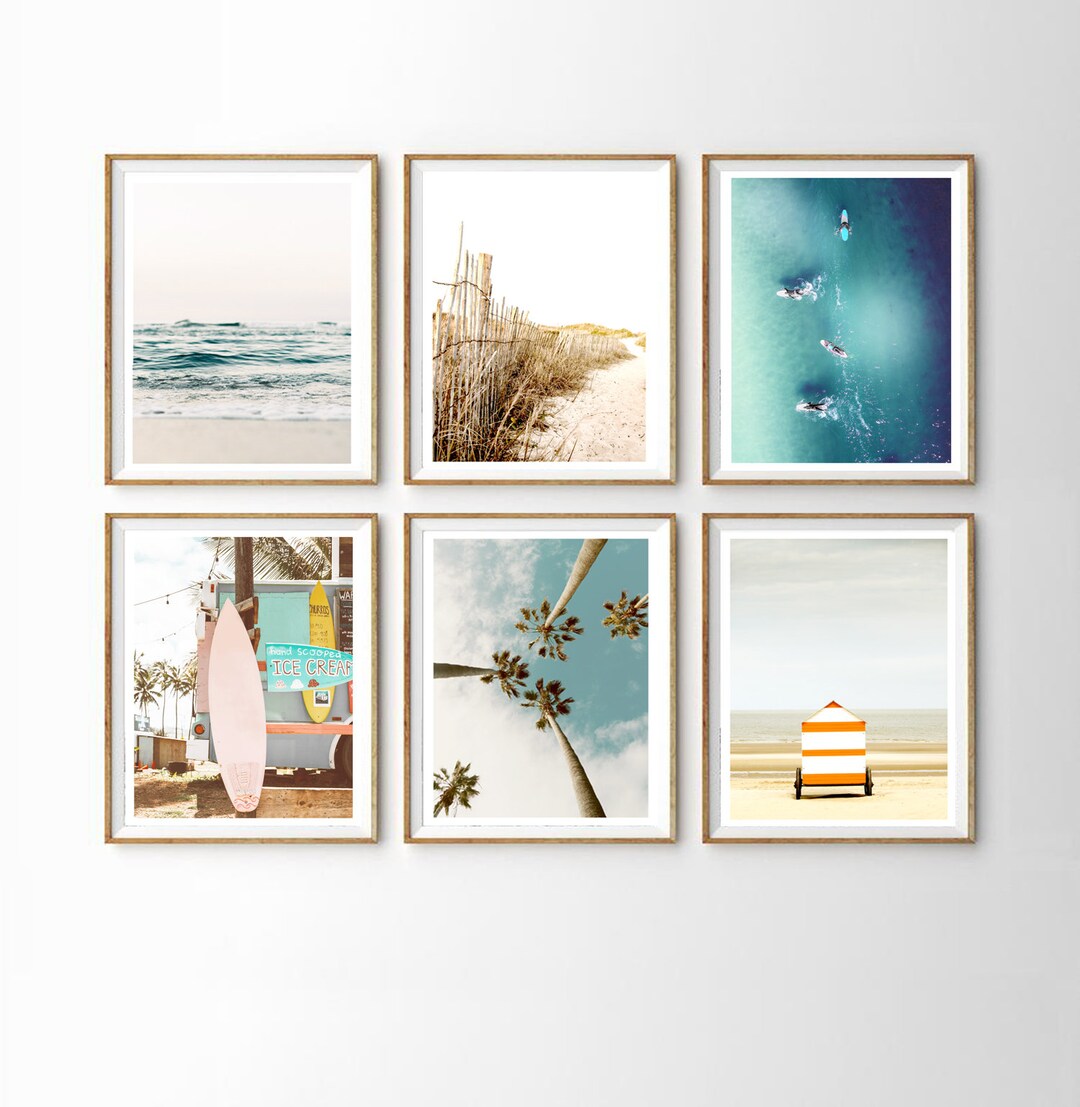 Beach Wall Art Set of 3 Prints Beach Boho Decor Coastal Print Etsy
