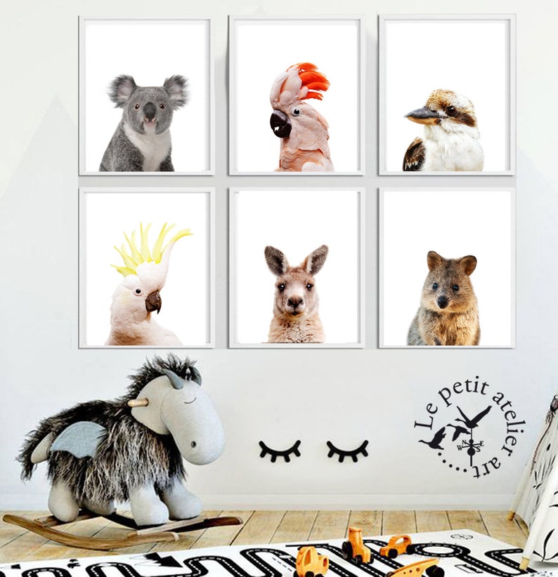 Australian Animals Print Nursery Decor Baby Animals Set 6 Etsy