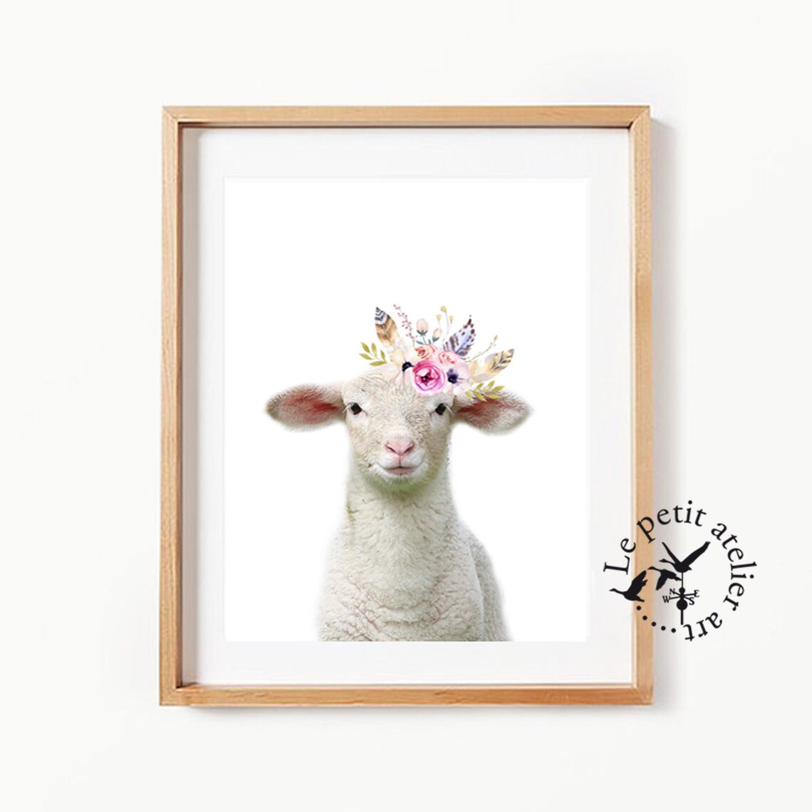Set of 3 Baby Animals with Flower Crown Baby Animals Prints Etsy