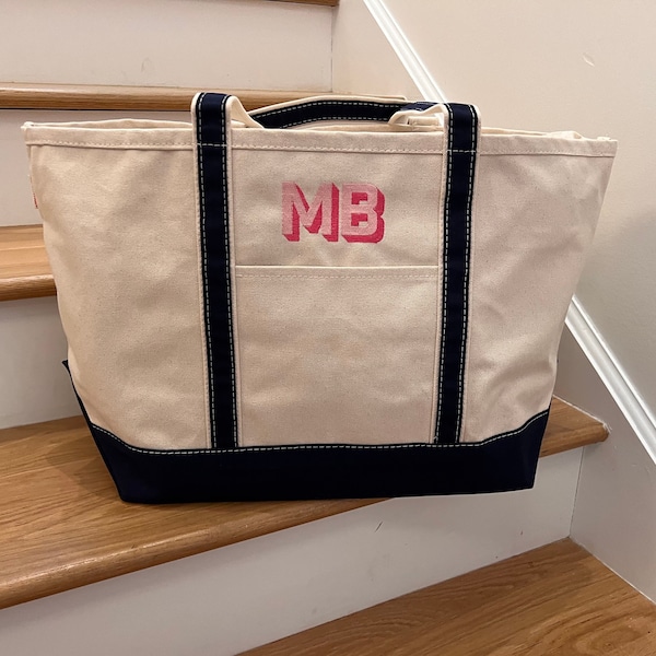 Navy Classic Boat Tote, Small, Medium, Large Personalized Duffle Bag, Weekend Bag, Zipper, Personalized Gift, Preppy Overnight, Present