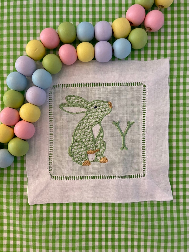 LittleBirdMonograms Linen Cocktail Napkins - Thumbnail 2