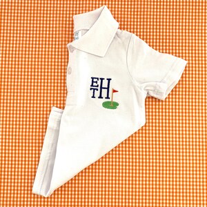 Monogrammed Golf Collar Shirt, Little Boy or Girl Polo Shirt, Fathers Day Gift, Preppy Toddler Golf Shirt, Personalized, Masters