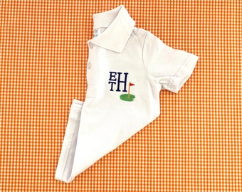 Monogrammed Toddler Polo Shirt, Preppy Golf Collar, Golf Embroidery, Daddy and Me shirt