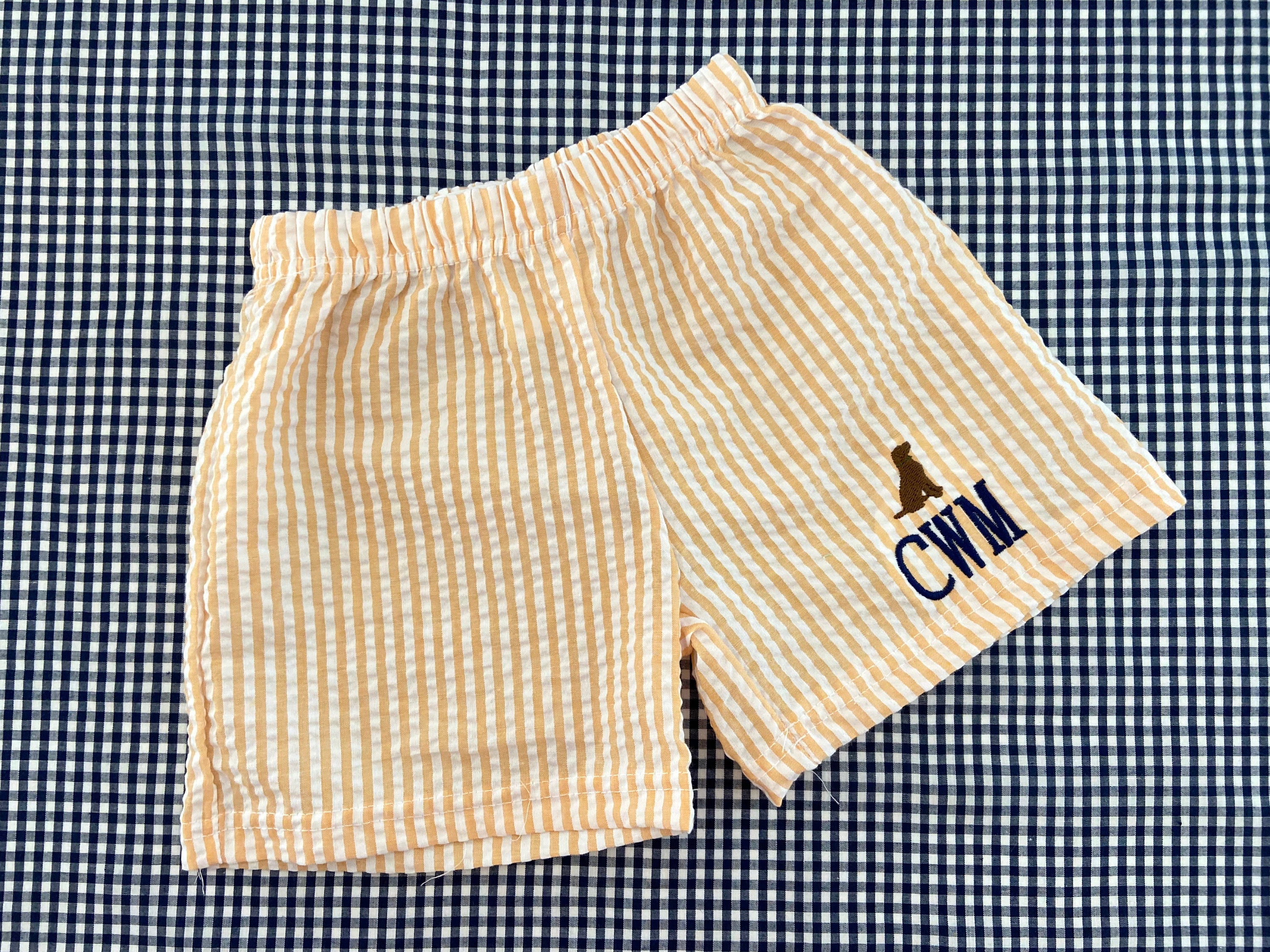 Monogram Denim Leather Belt Shorts - Ready-to-Wear 1AAUPE