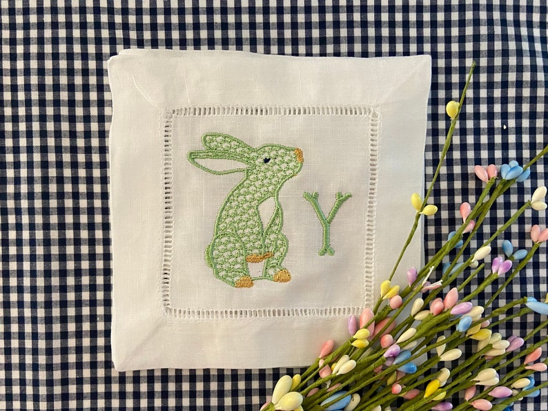 LittleBirdMonograms Linen Cocktail Napkins