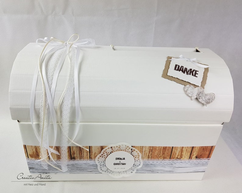 Briefbox Truhe VINTAGE Kartenbox Hochzeit afbeelding 1