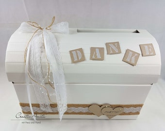 Briefbox Truhe VINTAGE DANKE Hochzeit Kartenbox