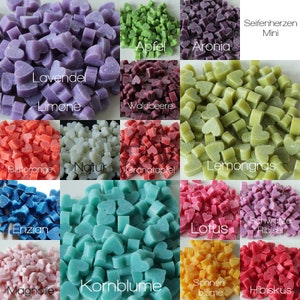 50 St. Schafmilchseifen-Herzen MIX im Organzasäckchen Seifenherzen Herzseifen gemischt - BUNT - Gastgeschenke