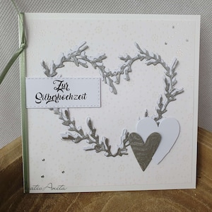 Glückwunschkarte SILBERHOCHZEIT - florales Herz