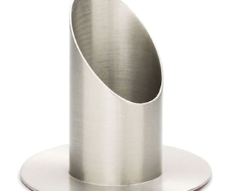 Kerzenständer aus Metall in silber, 4 cm - Kommunionkerze, Taufkerze