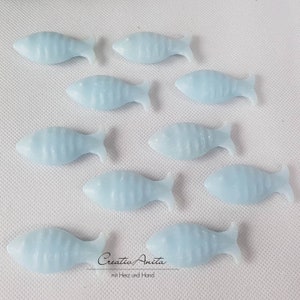 10 St. FISCHE Seifenfische HELLBLAU Gastgeschenke