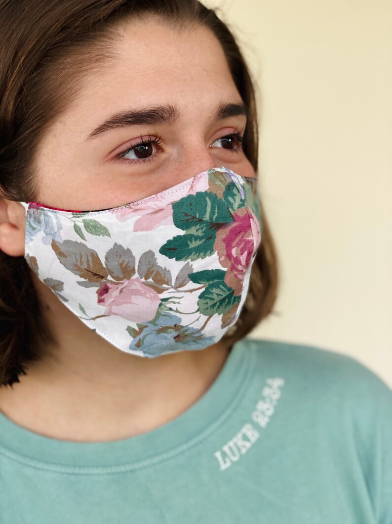 Cute Face Mask Protective 2 layer Pattern Fabric Reusable | Etsy