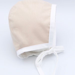 Basics Beige Bonnet White Trim