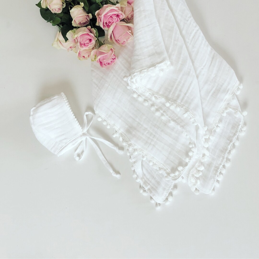 Pom Swaddle Blanket and /newborn Set Etsy