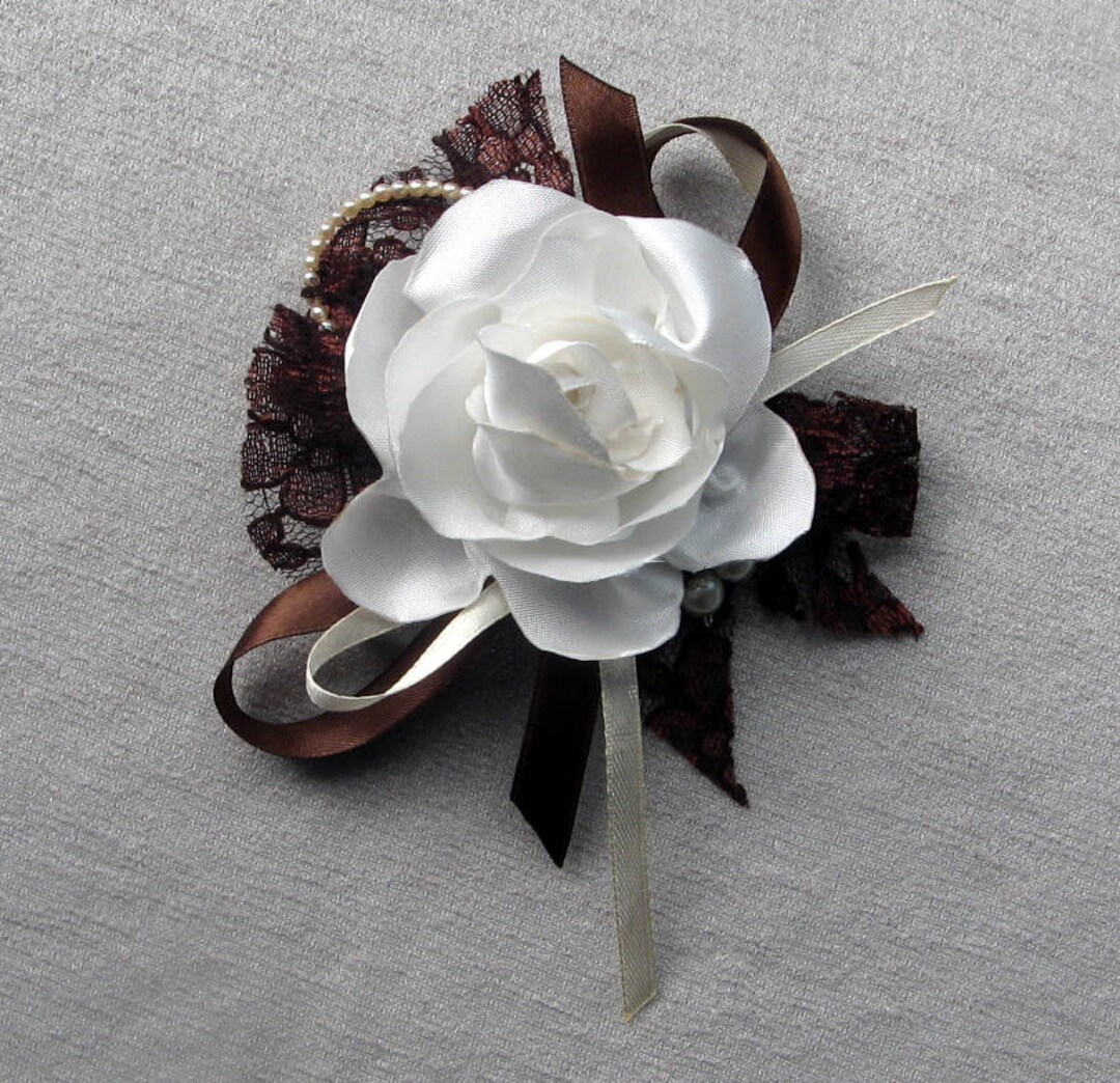 White Rose Brooch Textile Handcrafted Flower Brooch Roses With - Etsy UK