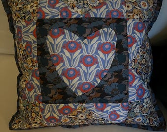 Liberty Tana lawn patchwork cushion