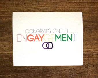 Gay Engagement Card, Engagement Cards, Gay Engagement Gift, Gay Pride, Gay Wedding, Same Sex Engagement Card, Mr and Mr Wedding