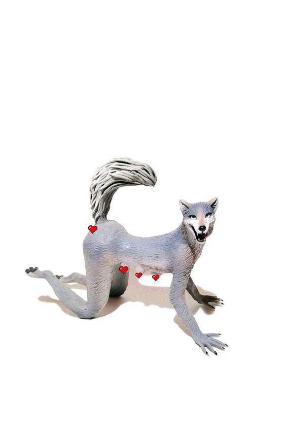 Nude anthro wolf, furry yiff figurine | NSFW, Erotic figure 18+ FREE SHIPPING
