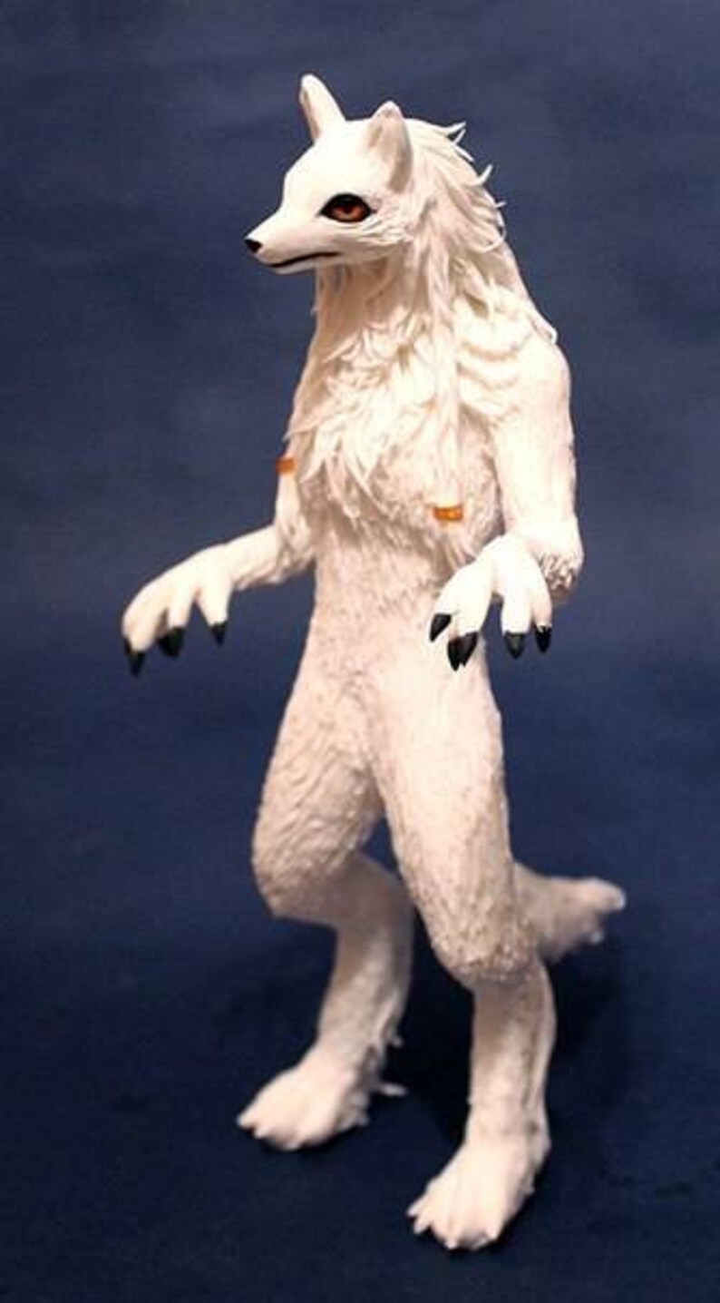 Figurine de loupgarou blanc fantaisie LIVRAISON GRATUITE Etsy