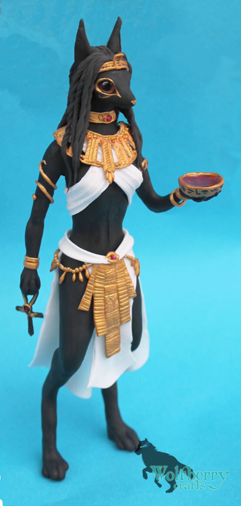 Anubis furry figurine statuette sculpture figure egypt Etsy