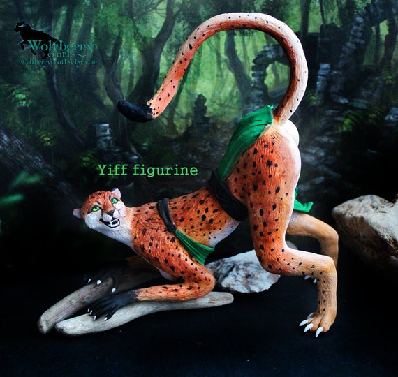 Mature Fursuit Porn - Nude mature cheetah furry yiff figurine | NSFW, Erotic figure 18+