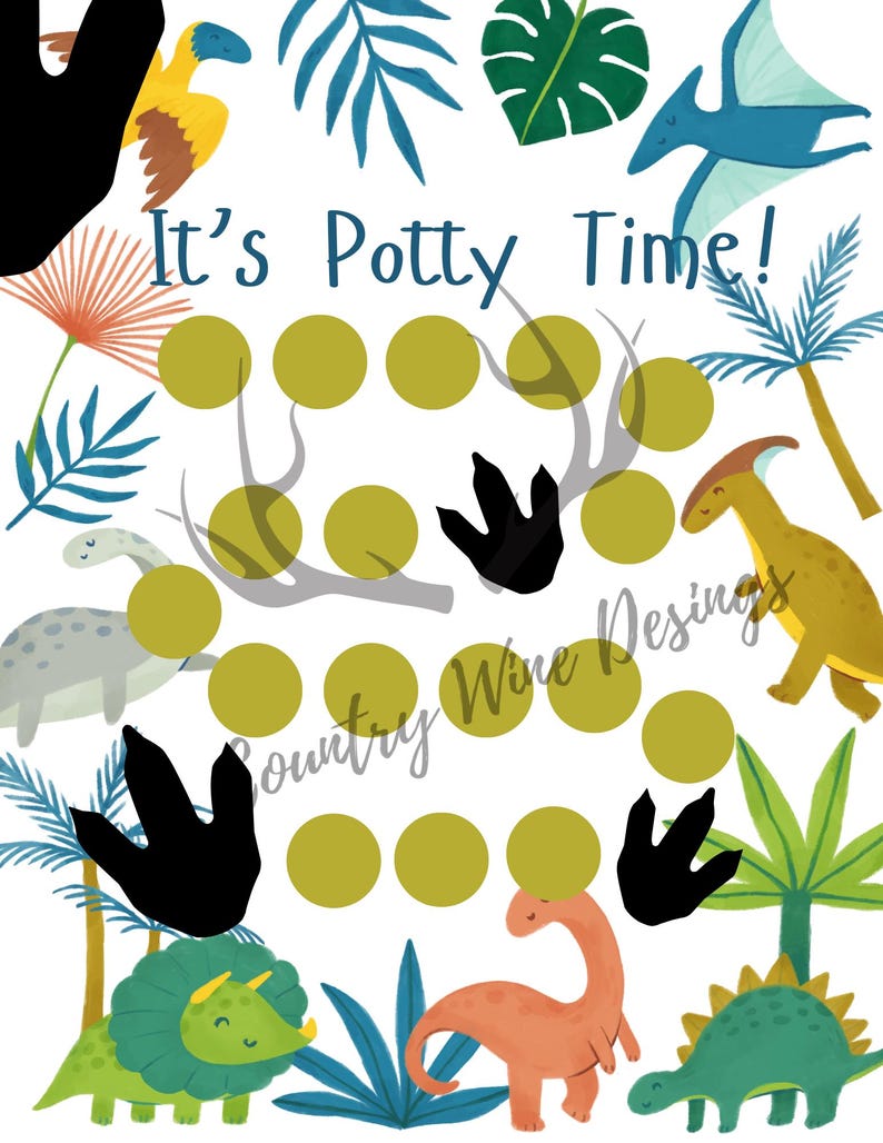 Dinosaur Potty Chart Printable - Etsy