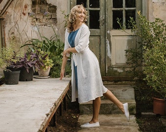 Linen Cardigan, Linen Jacket, Bridal Coat, Linen Overcoat, Wedding Cardigan, Bridal Cardigan, Linen Coat