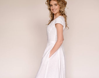 Linen Wedding Dress Etsy