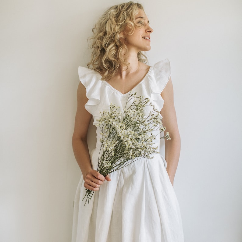 Hochzeitskleid Leinen Brautkleid Boho Brautkleid Strand | Etsy