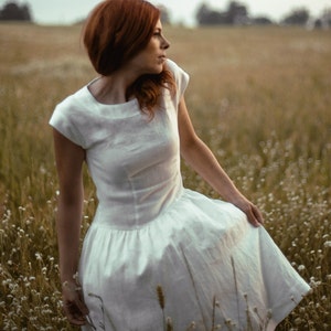Linen Mother Of The Bride Dress, Rustic Dress, Boho Dress, Elegant Linen Attire, Romantic Gown, Custom Made Dress, Civil Wedding Dress.