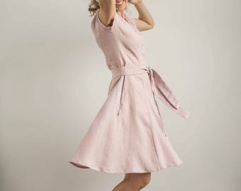 Vintage Dress, Flax Dress, Linen Dress, Retro Dress, Modest Dress, Wedding Guest Dress, Linen Dress, Mother Of The Groom Dress.