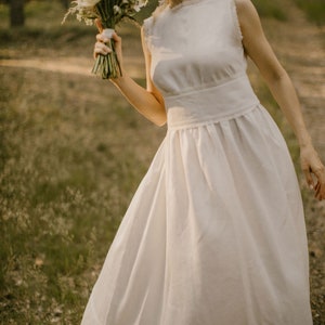 Backless Linen Lace Bridal Dress, Rustic Wedding Dress, Goddess Wedding ...