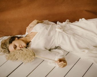 Ethically Made Linen Bridal Gown / Custom Size / For Nature, Coastal, Outdoor Wedding