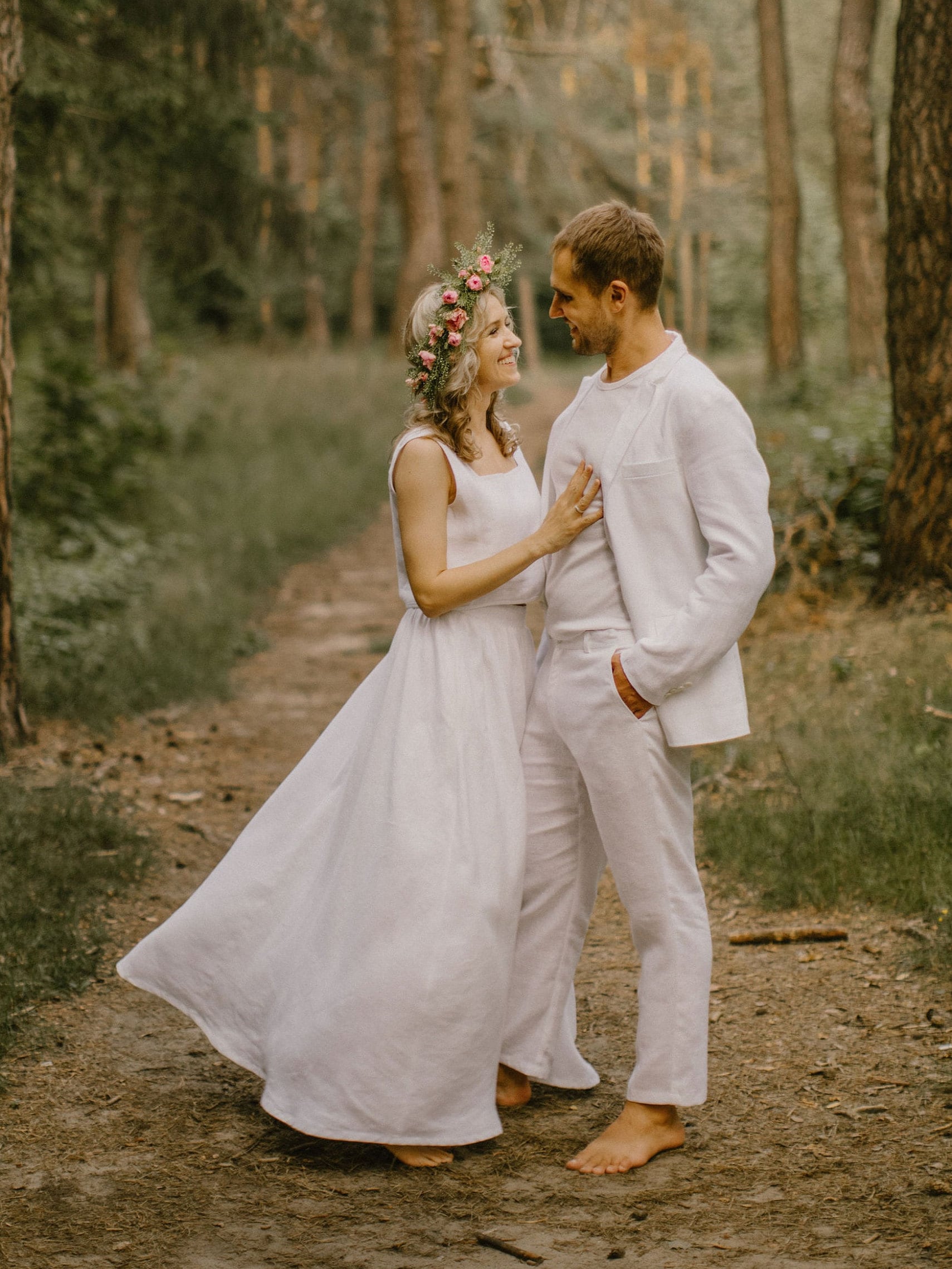 White Linen Wedding Suit for Men, Boho Wedding Suit, Rustic Wedding Set,  Beach Wedding Suit, Casual and Modest Wedding Suit, Wedding Attire. -   Canada