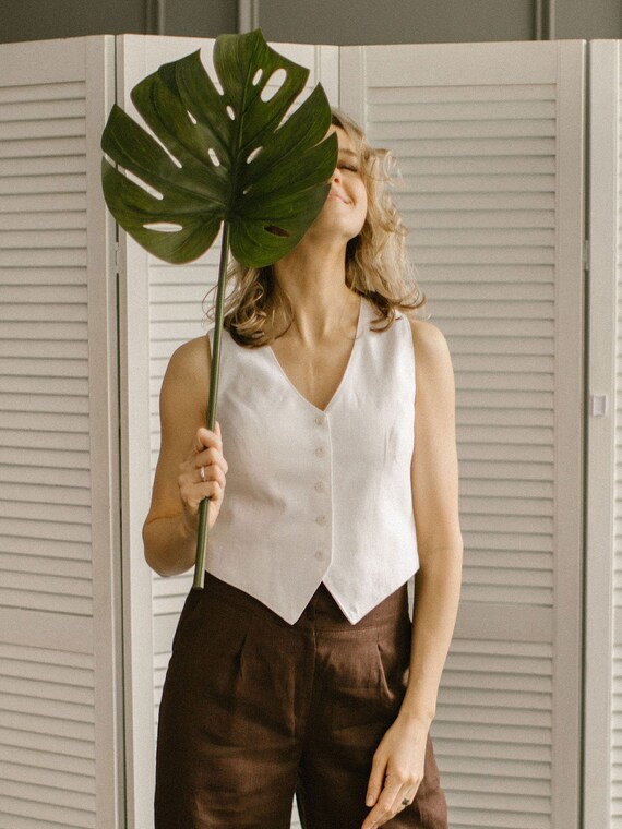 Natural linen cheap jacket ladies